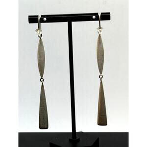 Jane Diaz Sterling Silver Long Slinky Drop Earrings